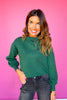 SSYS Farrah Bandana Long Sleeve Sweater In Hunter