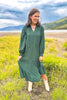 SSYS Rowan Long Sleeve Maxi Dress In Green Animal