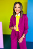  SSYS The Mackenzie Air Blazer In Magenta, ssys fall collection, ssys fall, fall style, fall outfit, must have fall, elevated fall, mom style, office style, office outfit, fall blazer, elevated blazer, ssys blazer, ssys by mallory fitzsimmons