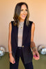  SSYS The Jules Vest In Black, Ssys the label, ssys vest, chic vest, must have vest, elevated vest, mom fashion, mom style, fall fashion, fall top, ssys by mallory fitzsimmons