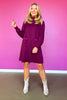 SSYS Tillson Horsebit Quilted Suede Trim Long Sleeve Dress In Maroon