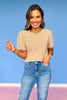 SSYS Teagan Striped Short Sleeve Top In Taupe