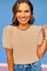 SSYS Teagan Striped Short Sleeve Top In Taupe