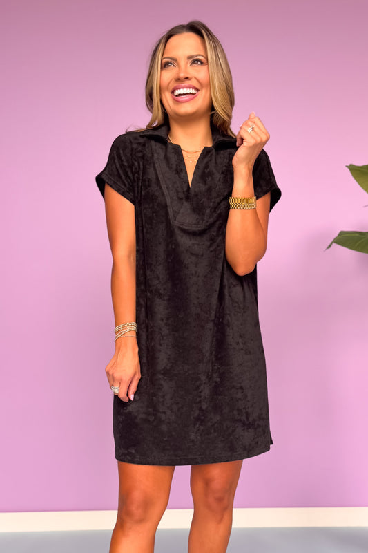 SSYS Black Luxe Terry Swim Cover