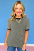 SSYS Teagan Striped Short Sleeve Top In Black
