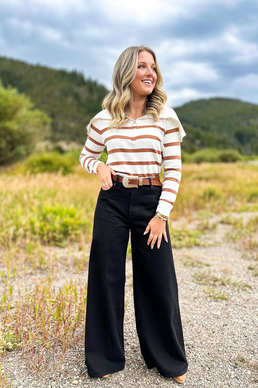 SSYS Victoria Super Wide Leg Jeans In Black