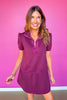SSYS Erin Short Sleeve Top In Horsebit Quilted Suede Trim Maroon