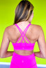SSYS Neon Pink Butter Criss Cross Back Sports Bra