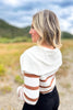 SSYS Alex Stripe Zip Long Sleeve Top In Ivory Taupe