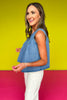 Denim Ruched Sleeveless Top *FINAL SALE*