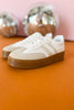 White Multi Stripe Detail Rubber Platform Sneakers