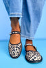 Animal Print Cotton Mary Jane Ballet Flats