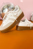 White Multi Stripe Detail Rubber Platform Sneakers