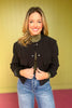 Black Front Pocket Button Down Jacket