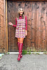 SSYS Anna Kate Tweed Jumper Dress In Maroon Multi