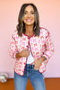 Pink Knit Bow Print Snap Button Trim Detail Jacket, must have jacket, must have style, fall style, fall fashion, elevated style, elevated style, mom style, shop style your senses by mallory fitzsimmons, ssys by mallory fitzsimmons