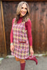 SSYS Anna Kate Tweed Jumper Dress In Maroon Multi
