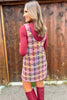 SSYS Anna Kate Tweed Jumper Dress In Maroon Multi