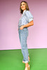 Vervet High Rise Tab Waistband Cuffed Slim Wide Jeans