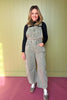 Olive Washed Barrel Overall Jumpsuit