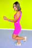 SSYS Neon Pink Open Back Sports Bra