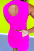 SSYS Neon Pink Incognito Biker Shorts