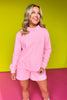 SSYS Wesley Mock Neck Pullover Shorts Set In Pink