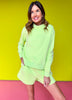 SSYS Wesley Mock Neck Pullover Shorts Set In Lime *FINAL SALE*