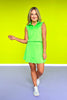 SSYS Neon Green Sleeveless Polo Scallop Skort Pickleball Set