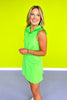 SSYS Neon Green Sleeveless Polo Scallop Skort Pickleball Set