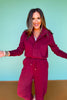 SSYS Elaina Zip Bomber Jacket In Maroon