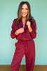 SSYS Elaina Zip Bomber Jacket In Maroon