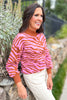 SSYS Aspen Mock Neck Sweater In Pink Tiger