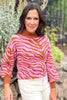 SSYS Aspen Mock Neck Sweater In Pink Tiger