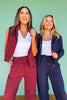 SSYS Elaina Zip Bomber Jacket In Maroon