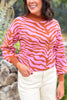 SSYS Aspen Mock Neck Sweater In Pink Tiger