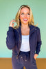 SSYS Elaina Zip Bomber Jacket In Navy