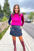 SSYS Lindsey Faux Leather Skort In Navy