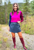 SSYS Lindsey Faux Leather Skort In Navy