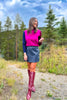 SSYS Lane Colorblock Sweater In Raspberry