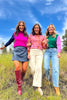 SSYS Aspen Mock Neck Sweater In Pink Tiger