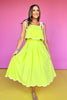 Lime Pleat Front Scallop Hem Midi Skirt *FINAL SALE*