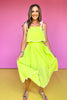 Lime Pleat Front Scallop Hem Midi Skirt *FINAL SALE*