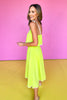 Lime Pleat Front Scallop Hem Midi Skirt *FINAL SALE*