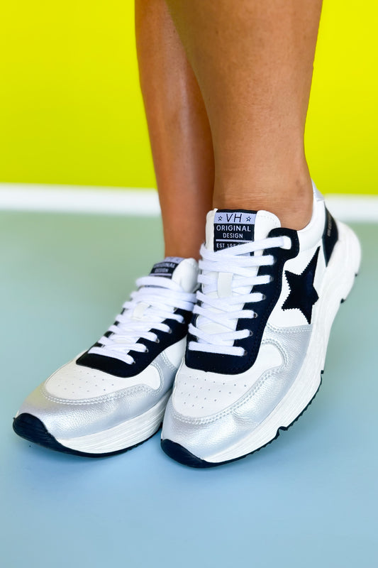 Vintage Havana Black Star Metallic Detail Sneakers