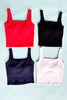 SSYS Red Ribbed Square Neck Padded Tank