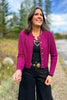 SSYS Lizzy Cable Knit Cardigan In Deep Purple