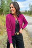SSYS Lizzy Cable Knit Cardigan In Deep Purple