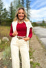 Vervet Cream Super High Rise Cuffed Wide Leg Jeans