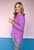 Violet High Low Round Hem Henley Top *FINAL SALE*